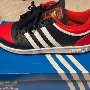 Adidas Men's Black, Red, and White Sneakers